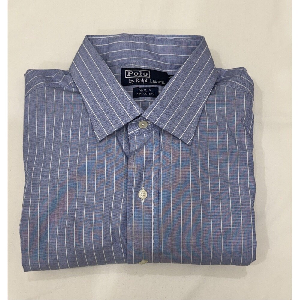 Polo Ralph Lauren Men’s Light Blue Cotton Phillip Dress Shirt Sz 17-35